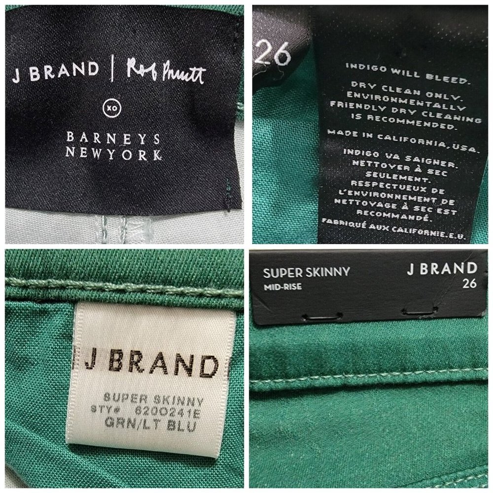 J Brand x Rob Pruitt Womens Green Blue Gradient Super Skinny Jeans Size … - Picture 7 of 12